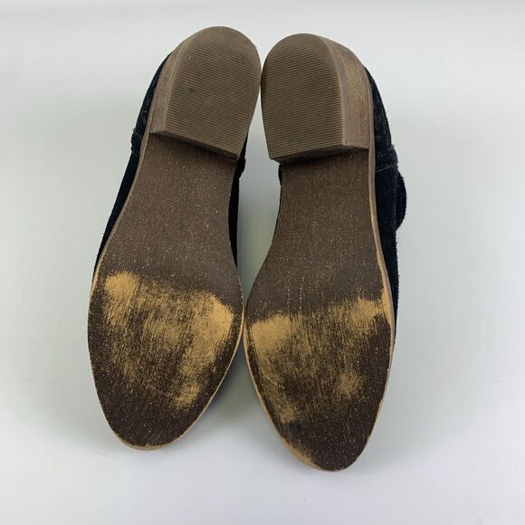 Susina Blakely Bootie Black Suede Perforated Back Zip Low Heel Ankle Womens 6 - Picture 9 of 11